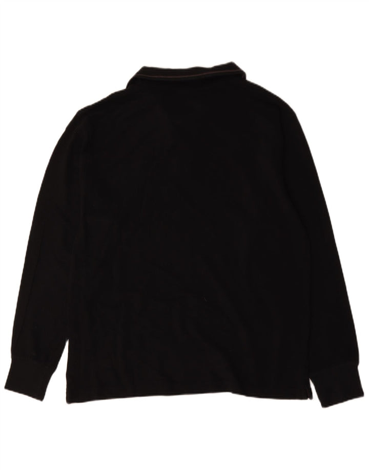 Charro Langærmet Polo Shirt til mænd Stor sort bomuld