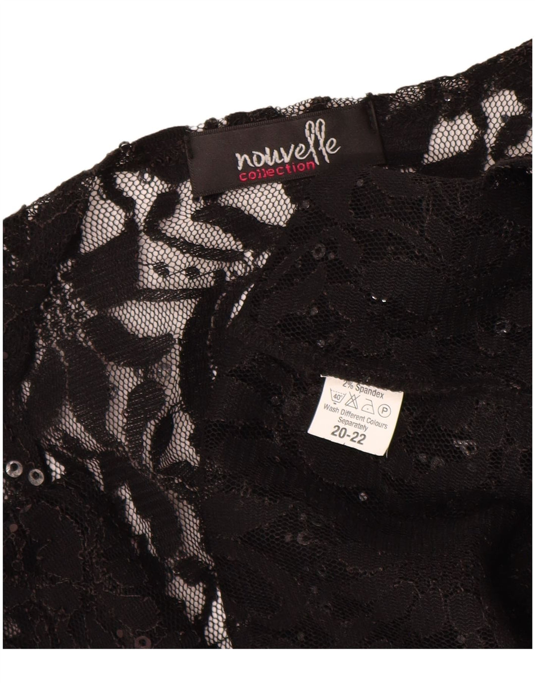 Nouvelle Womens Front Tie Se Through Top UK 20/22 2XL Black Floral