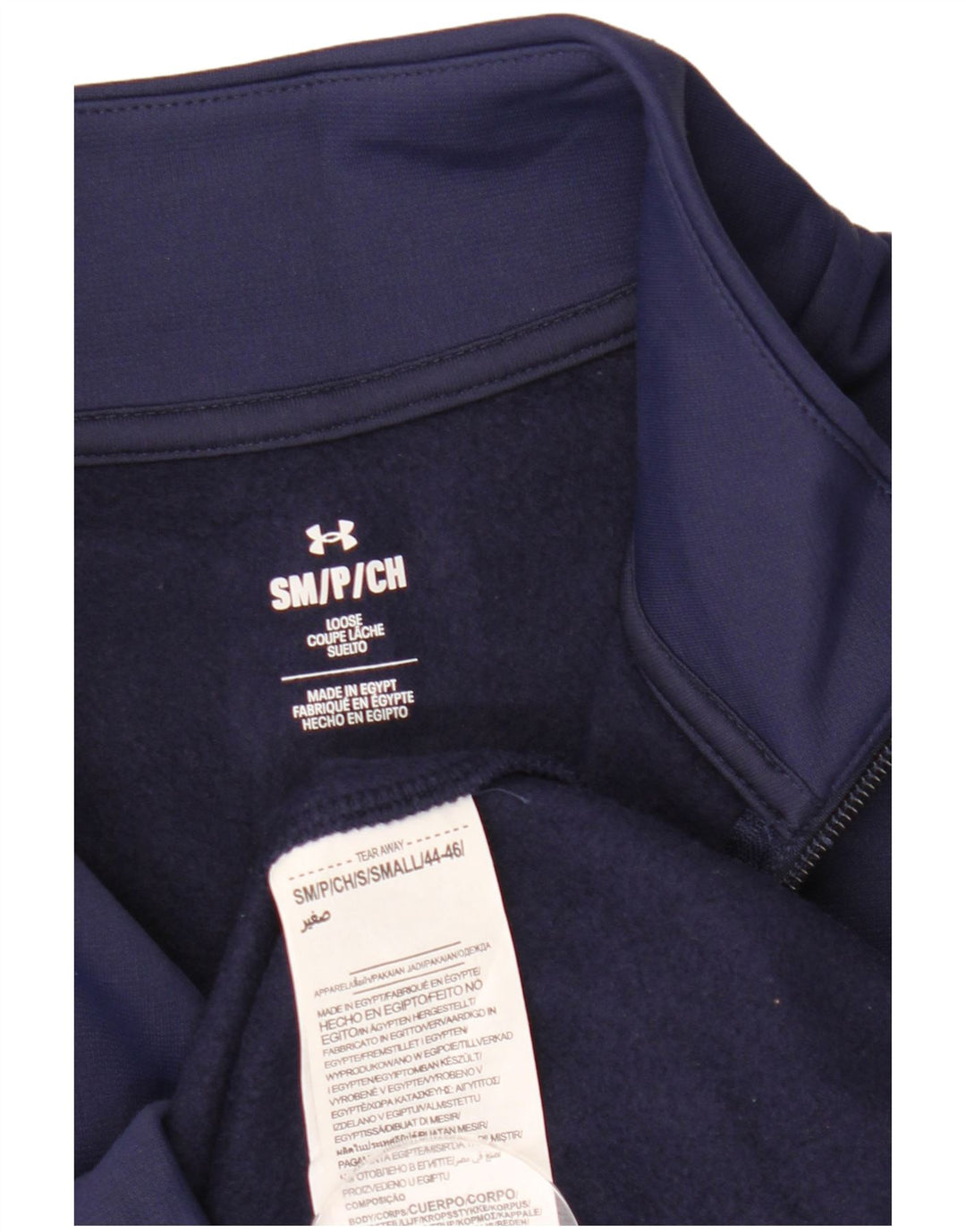 Under Armour Herre Zip Neck Sweatshirt Jumper Small Navy Blue Polyester