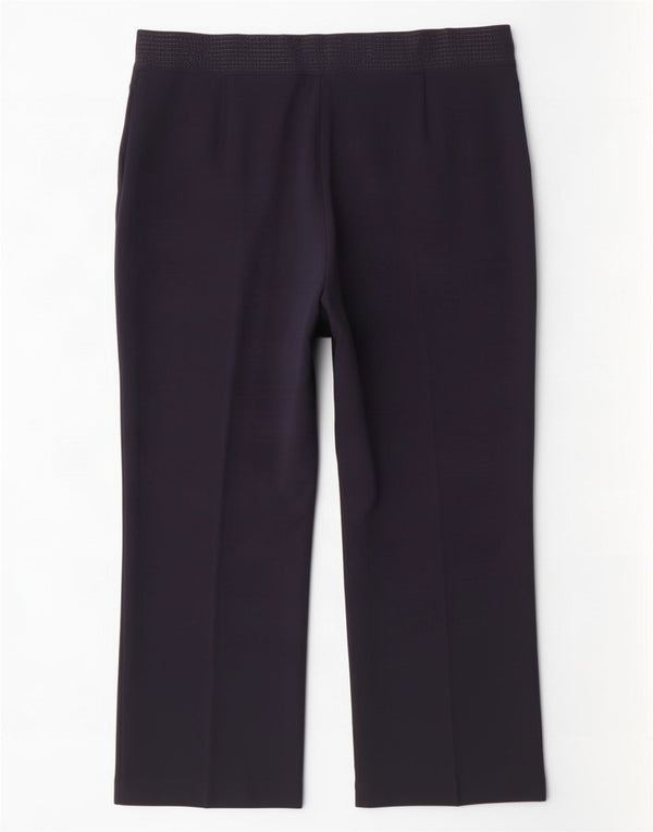 Marks & Spencer Womens Cropped Trousers UK 16 Large W34 L25 Navy Blue
