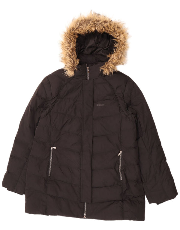Mountain Warehouse Dame Hætte Polstret Frakke UK 18 XL Sort Polyester