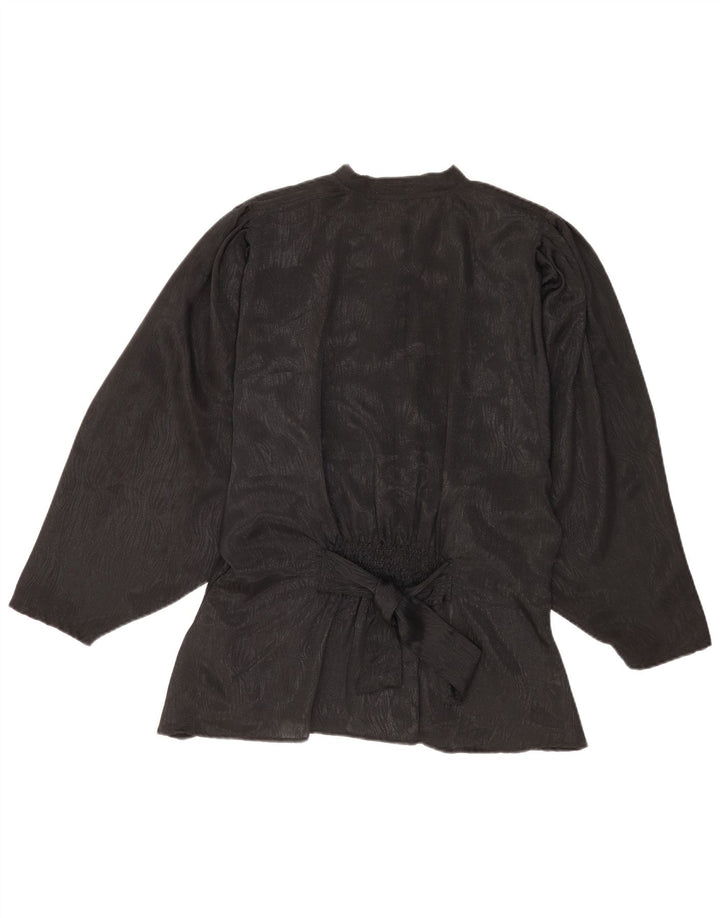 Fascino skjortebluse til kvinder UK 14 Medium Black Animal Print Polyester