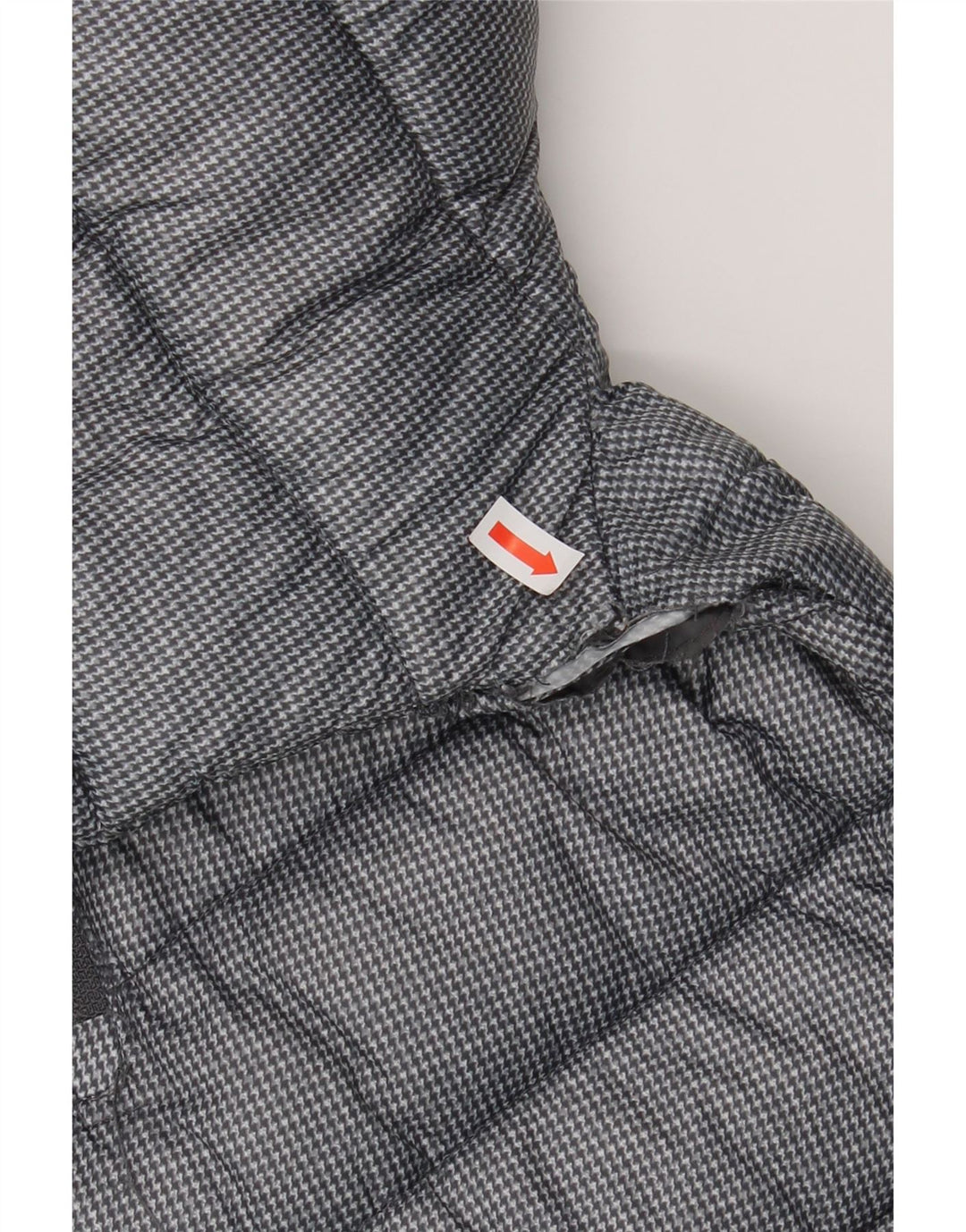 SUPERDRY Womens Hooded Padded Coat UK 10 Small Grey Houndstooth Polyester Vintage Superdry and Second-Hand Superdry from Messina Hembry 