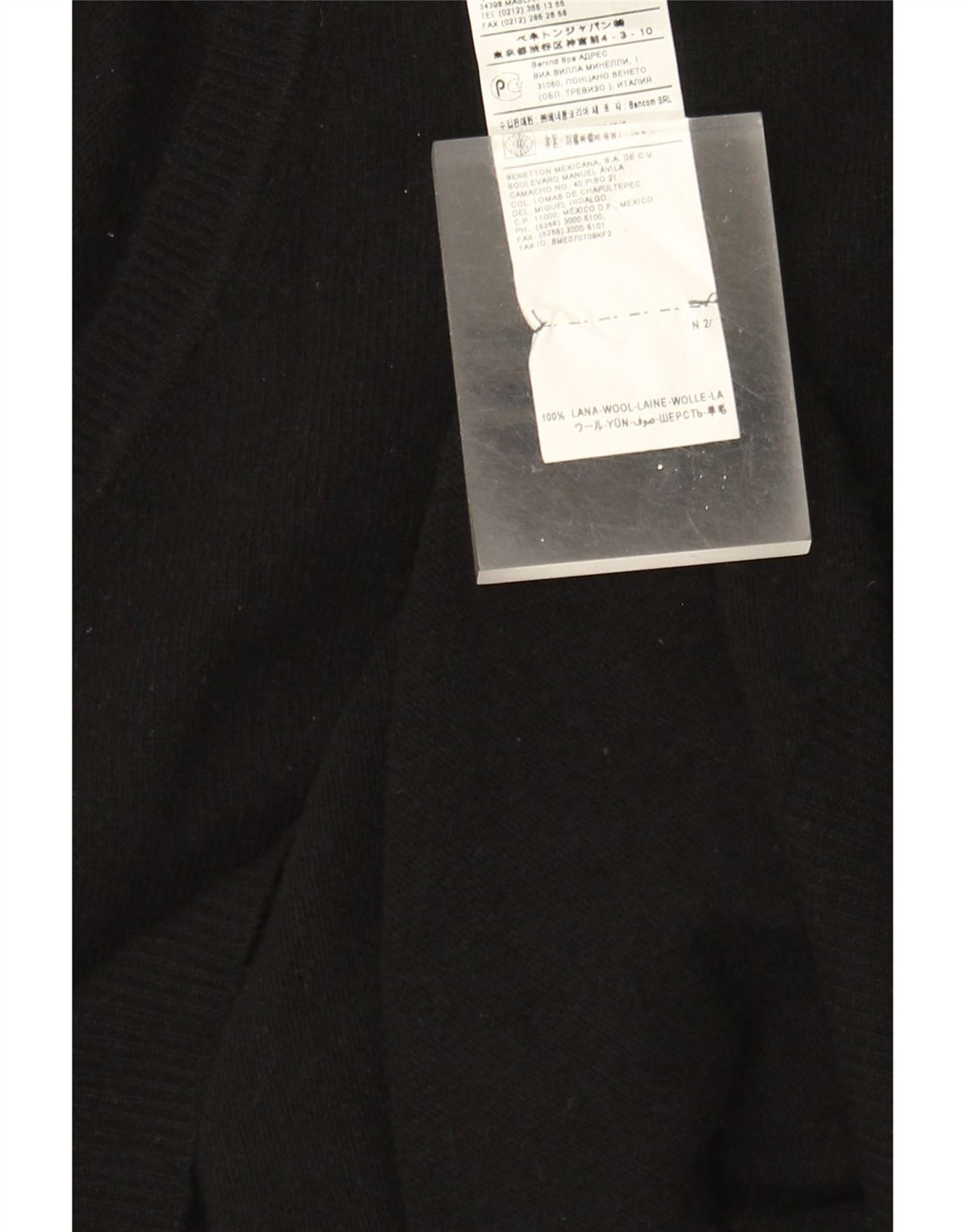Benetton Herre Slim Fit Vest Tank Top XL Sort Uld