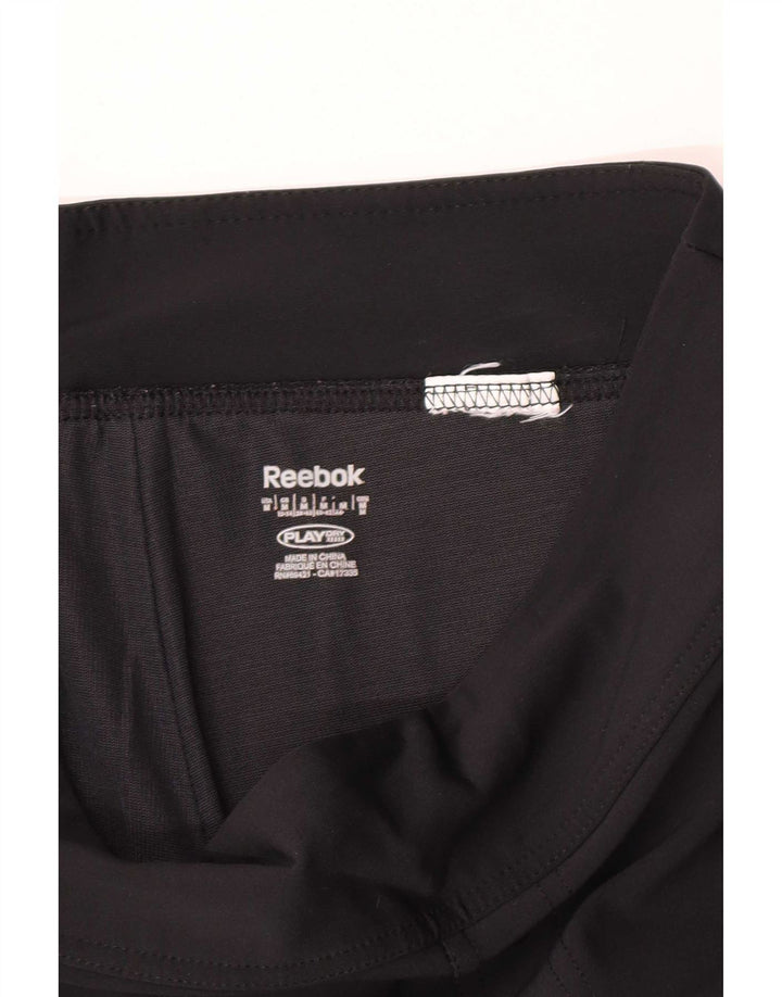 Reebok Dame Capri Træningsdragt Bukser UK 12 Medium Sort