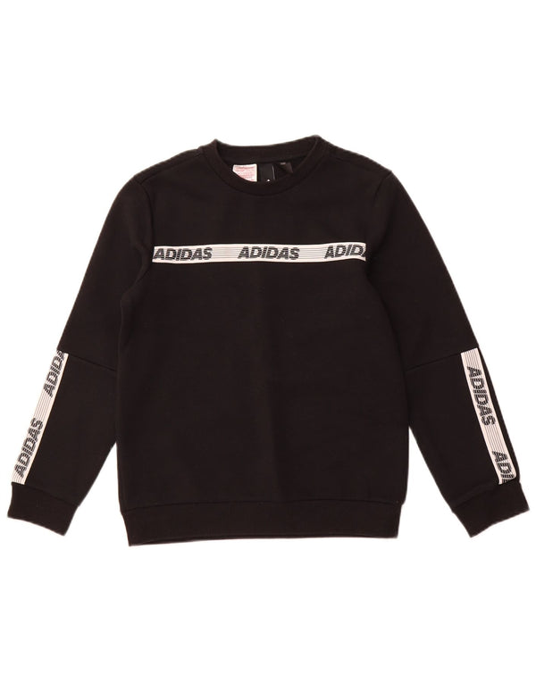 ADIDAS Grafisk Sweatshirt-trøje til drenge 11-12 år Sort Colourblock Bomuld