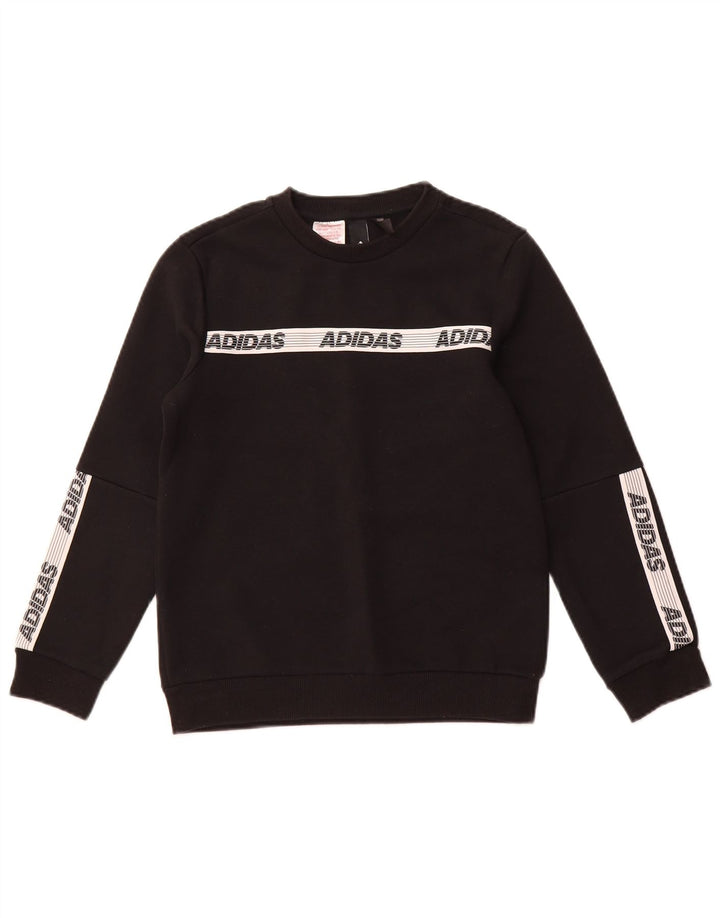 ADIDAS Grafisk Sweatshirt-trøje til drenge 11-12 år Sort Colourblock Bomuld