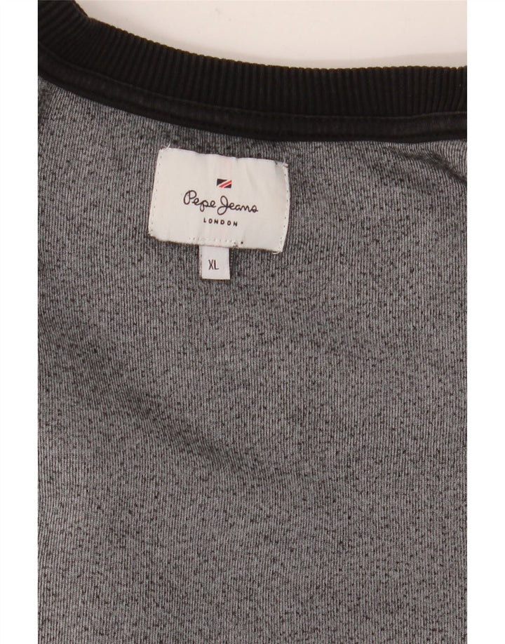 PEPE JEANS Dame Oversized Grafisk Sweatshirt Jumper UK 18 XL Sort