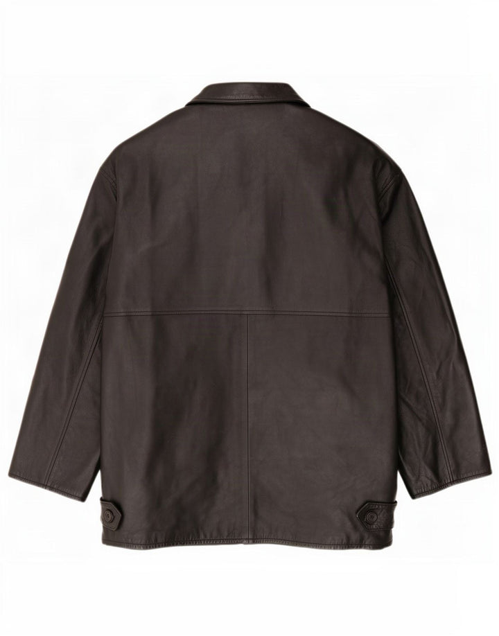 Vintage herre læderjakke IT 52 XL Sort