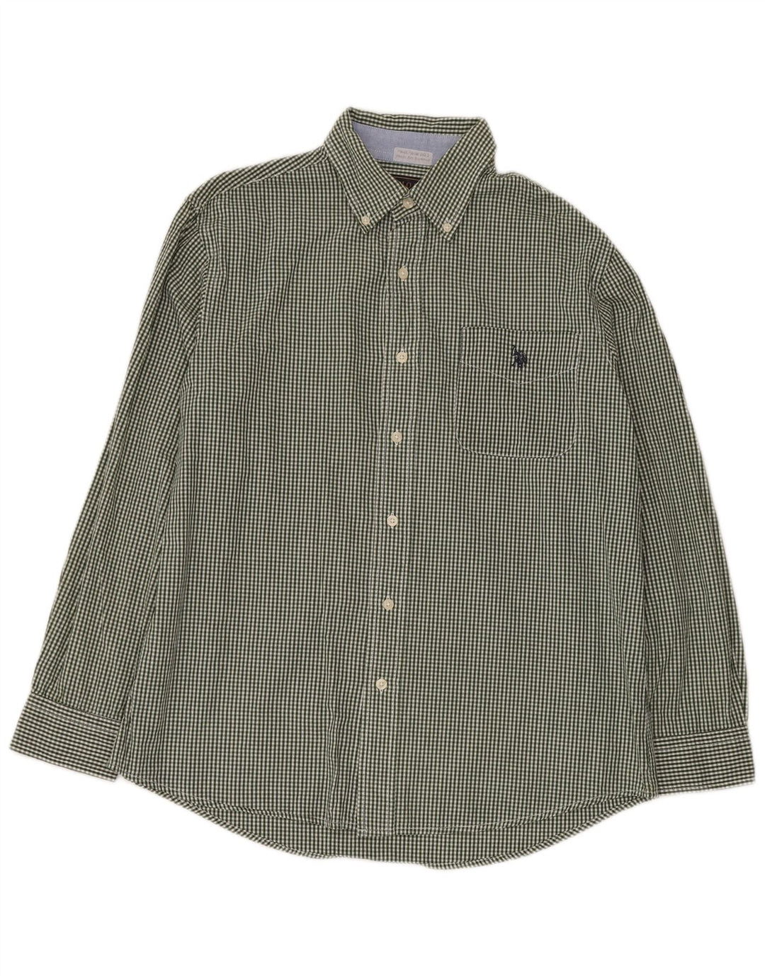 U.S. POLO ASSN. Herreskjorte Medium Green Gingham Cotton