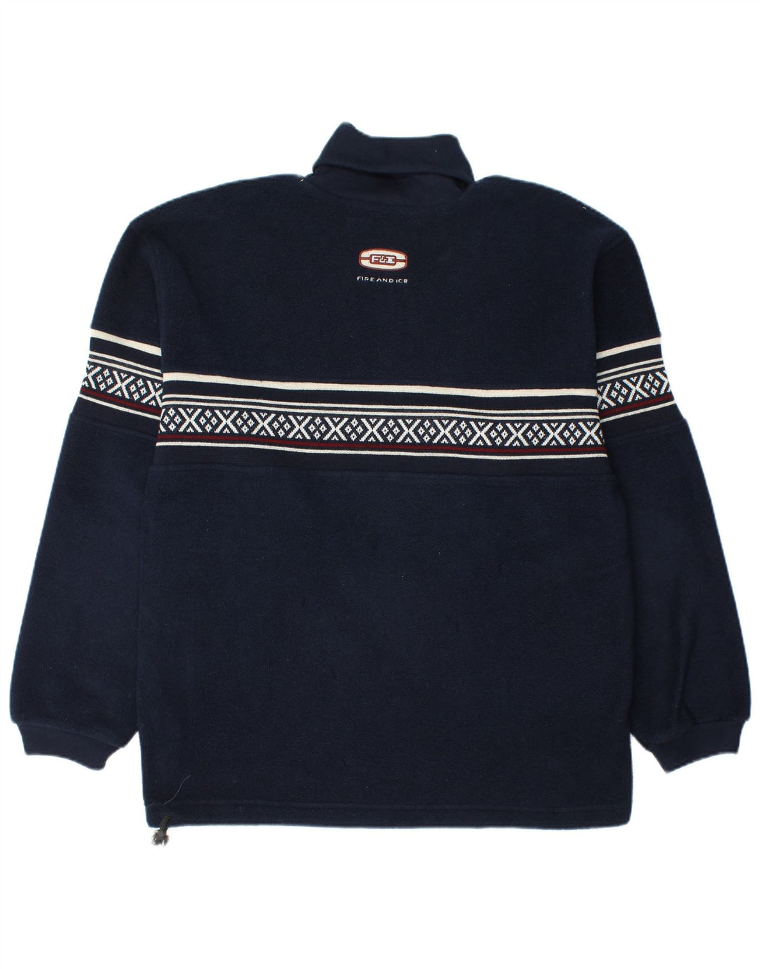 Fire and Ice Herre Fleece Jumper Medium Navy Blue Fair Isle Polyester