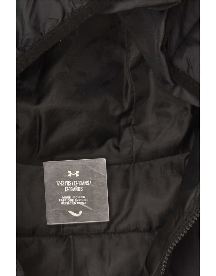 Under Armour drenge hættepolstret jakke 12-13 år sort nylon