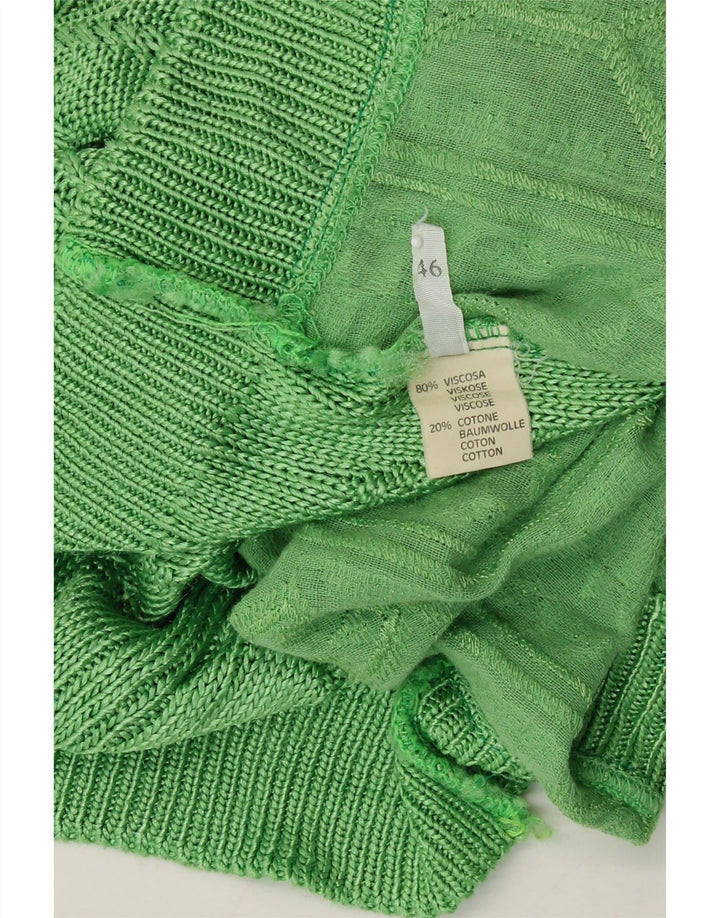 CODICE Womens Oversized Button Neck Jumper Sweater IT 46 Large Green Vintage Codice and Second-Hand Codice from Messina Hembry 