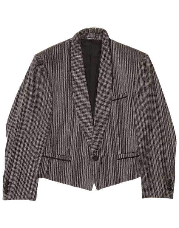Pal Zileri Herre 1-knap blazerjakke IT 44 XS Sort plettet uld