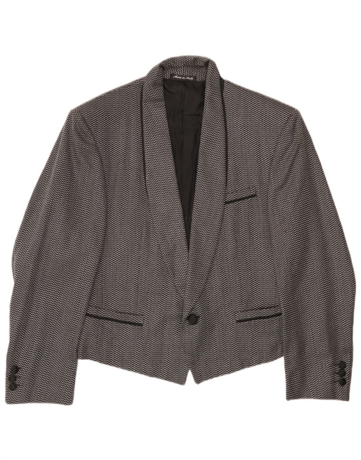 Pal Zileri Herre 1-knap blazerjakke IT 44 XS Sort plettet uld