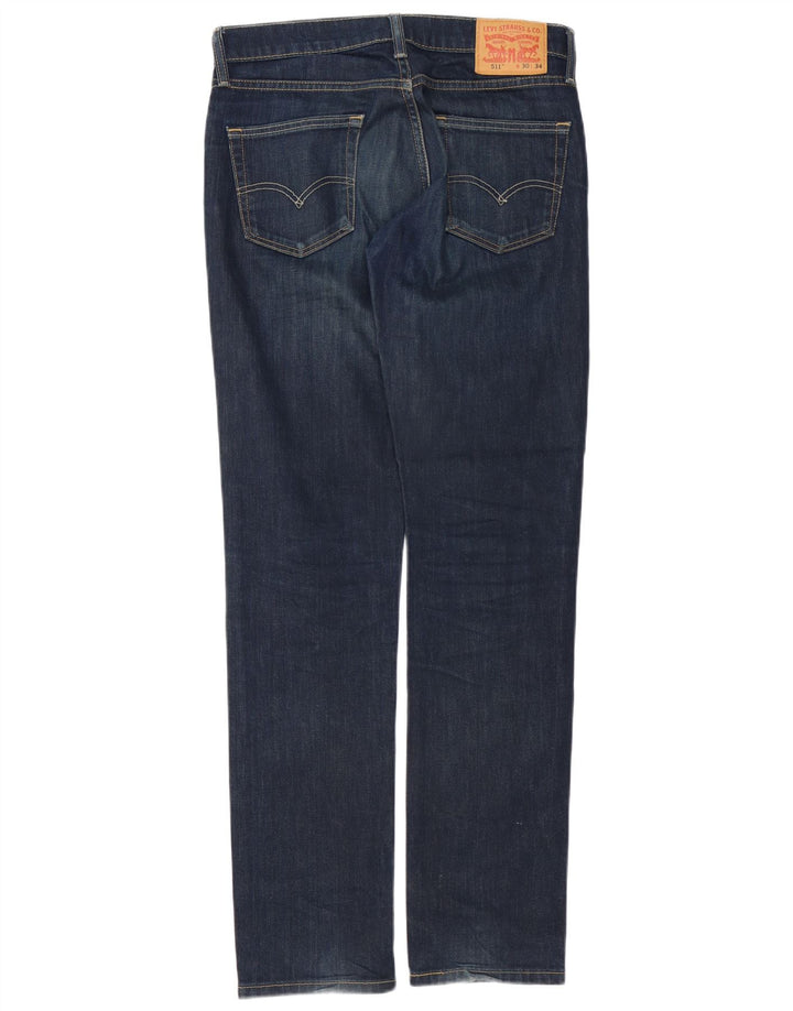 LEVI'S Herre 511 Slim Jeans W30 L34 Marineblå Bomuld
