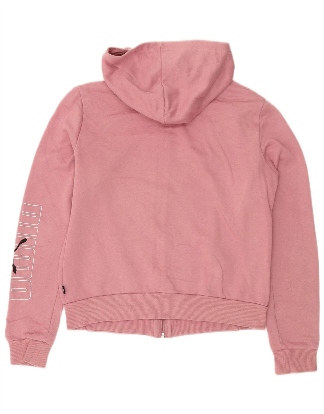 Puma hættetrøje til kvinder med grafisk lynlås UK 14 Medium Pink Bomuld