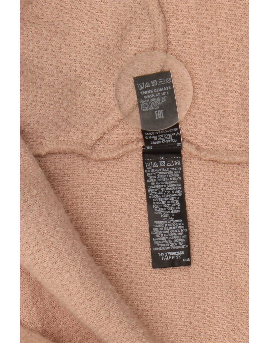 Marks & Spencer Åben overfrakke til kvinder UK 14 Large Pink Polyester