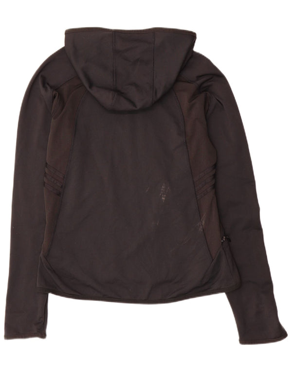 Adidas Dame Hooded Tracksuit Top Jacket UK 14 Large Black Colourblock
