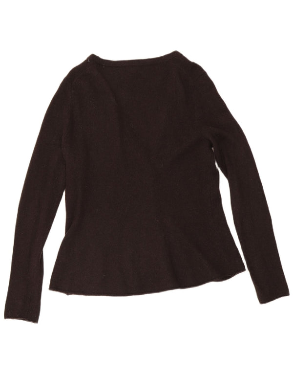 Hobbs Dame Cardigan Sweater UK 14 Medium Brun Lammeuld