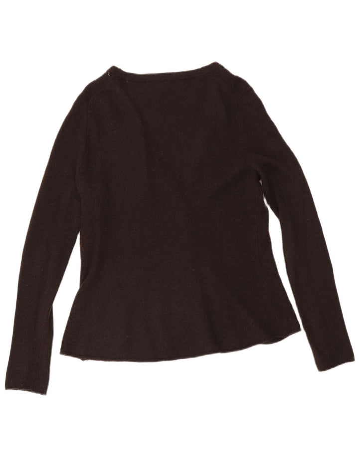 Hobbs Dame Cardigan Sweater UK 14 Medium Brun Lammeuld