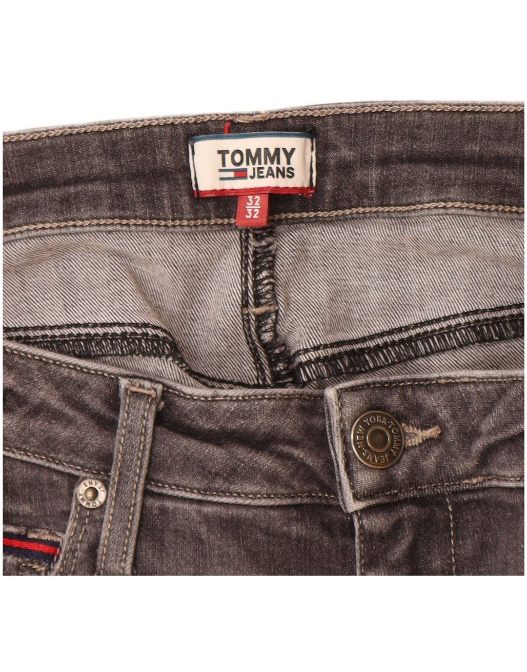 TOMMY HILFIGER Dame Skinny Jeans W32 L30 Grå Bomuld