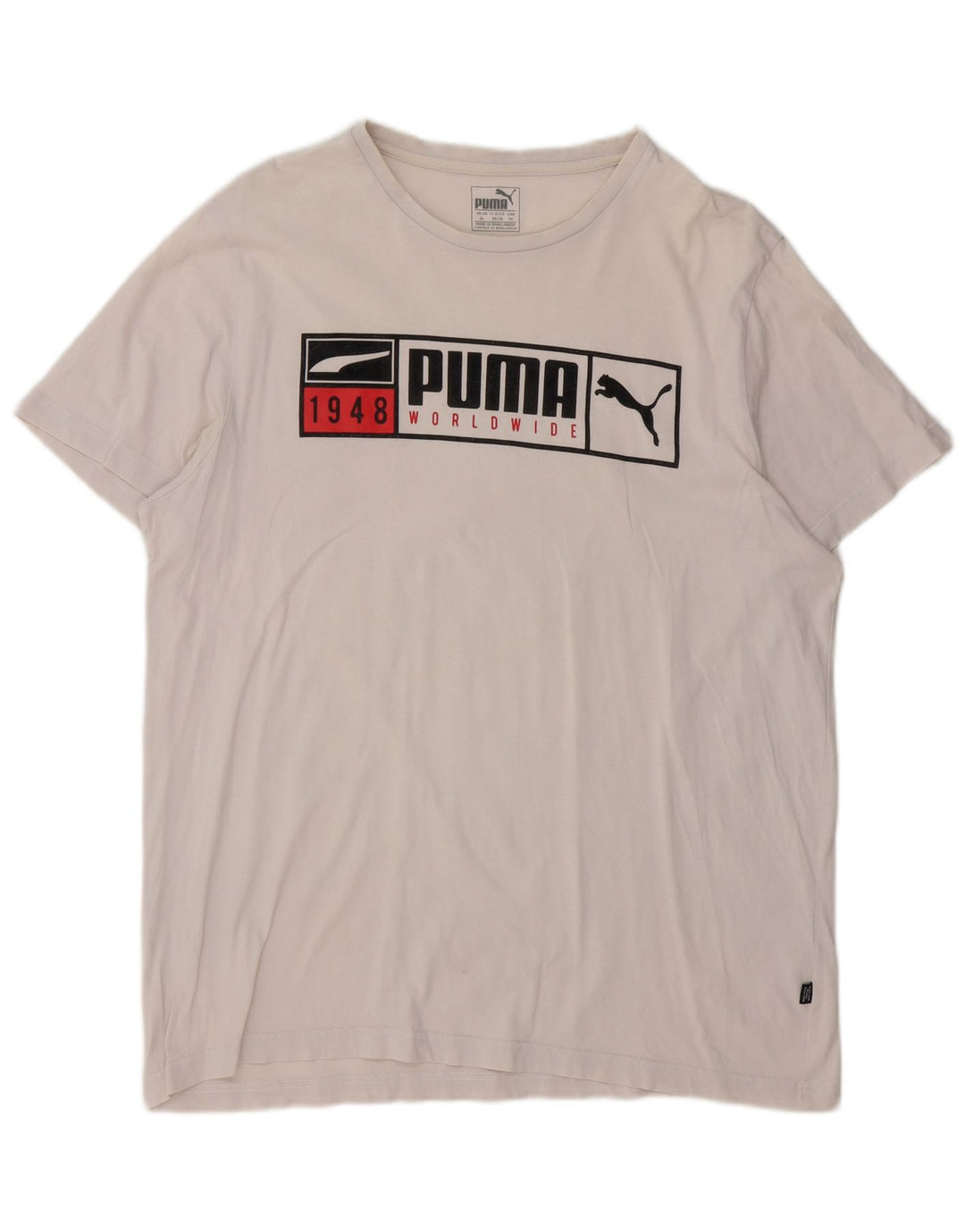 Puma Herre Grafisk T-Shirt Top XL Hvid Bomuld