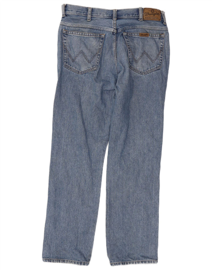 Wrangler Herre Regular Fit Straight Jeans W34 L32 Blå Bomuld