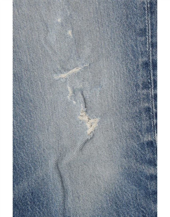 Levi's Men Distressed Straight Jeans W32 L30 Blue Cotton