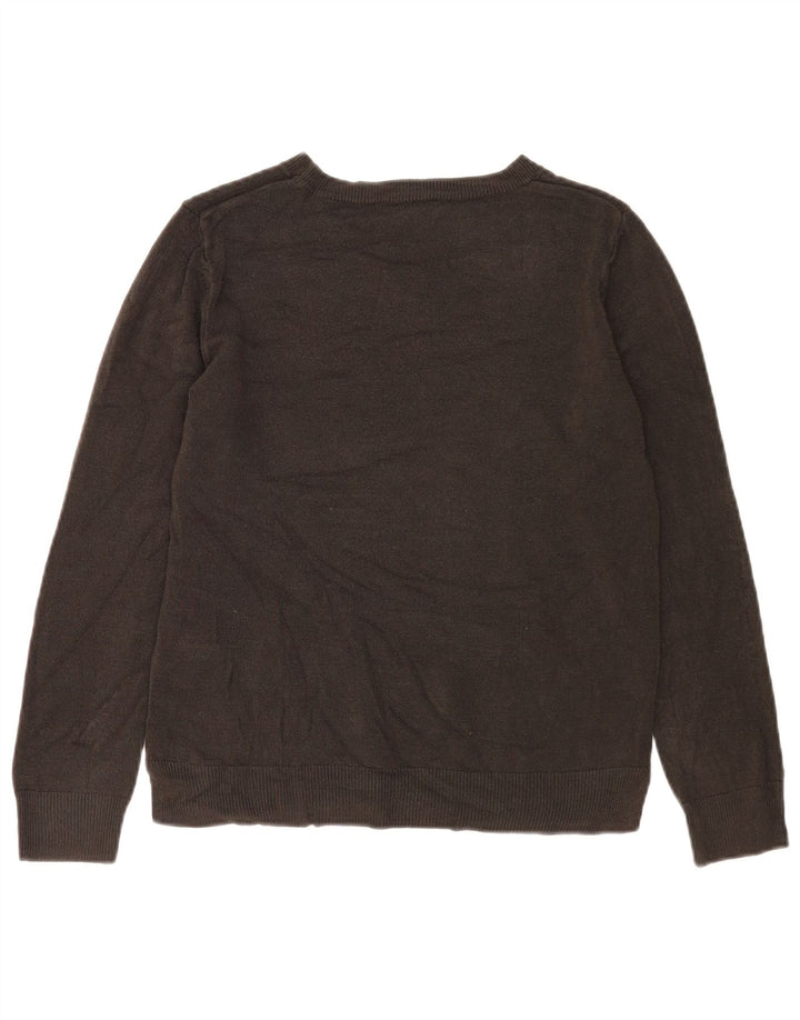 Marks & Spencer Dame Boat Neck Jumper Sweater UK 14 Medium Brun Akryl