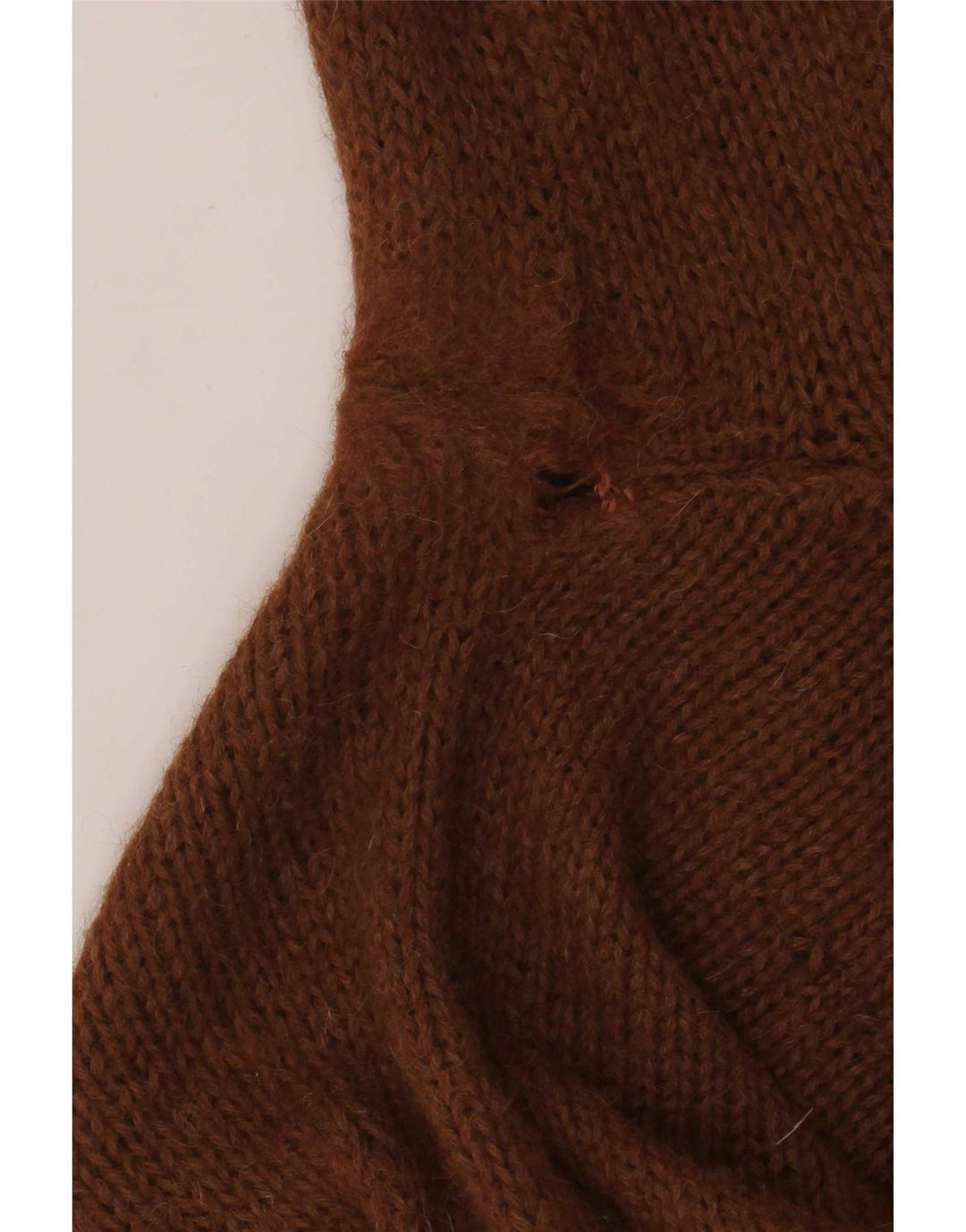 Vintage Dame Rullehals Sweater UK 12 Medium Brun