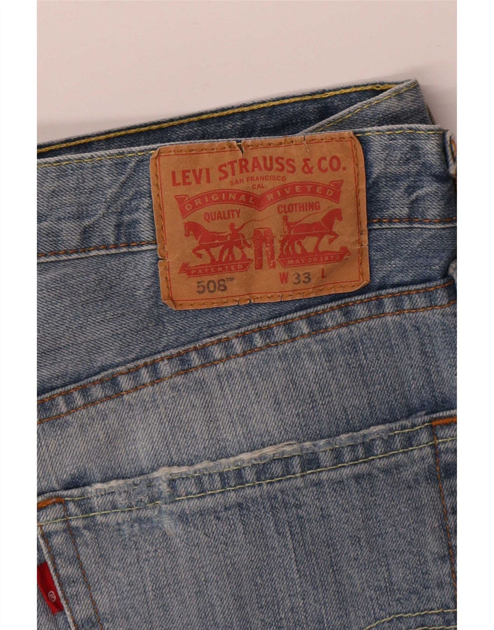Levi's Herre 508 Distressed Denim Shorts W33 Medium Blue Cotton