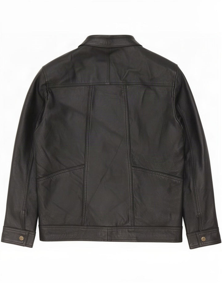 Vintage Herre Læder Biker Jacket UK 40 Large Black