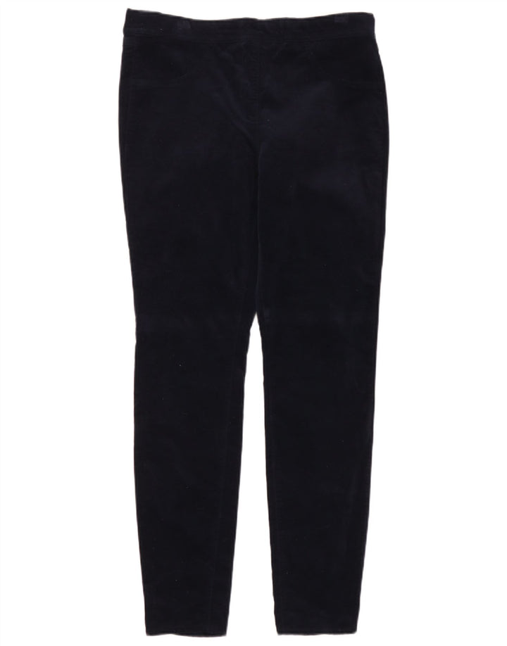 White Stuff Dame Velour Leggings UK 14 Large Navy Blue Bomuld