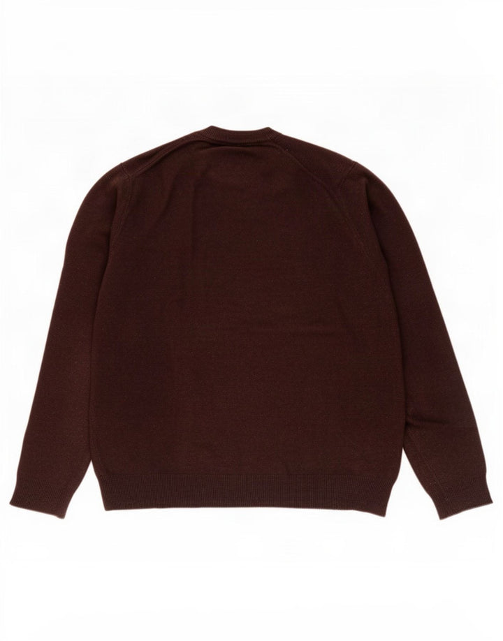 Calvin Klein Herre Crew Neck Jumper Sweater Medium Brun Uld