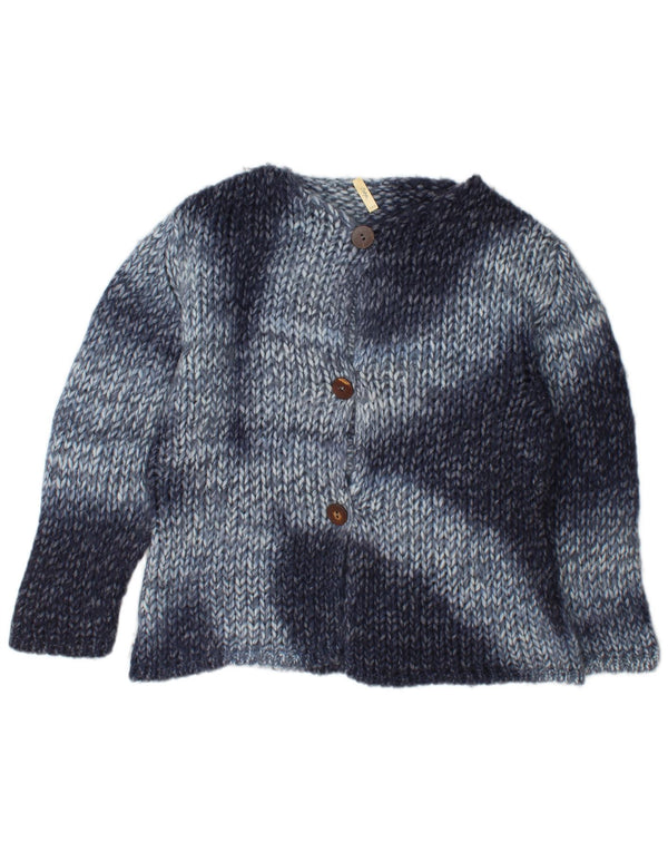 Bottega Dame Cardigan Sweater UK 16 Large Navy Blue Wool