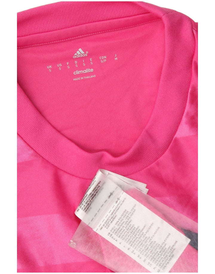 Adidas Herre Climalite T-Shirt Top Lille Pink Stribet Polyester