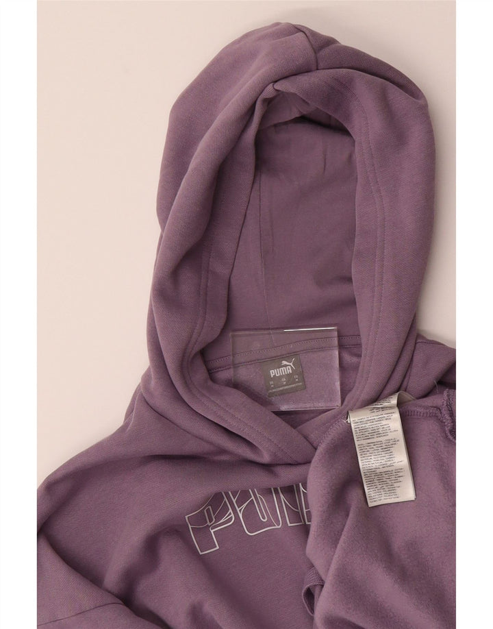 PUMA Womens Graphic Hoodie Jumper UK 14 Medium Purple