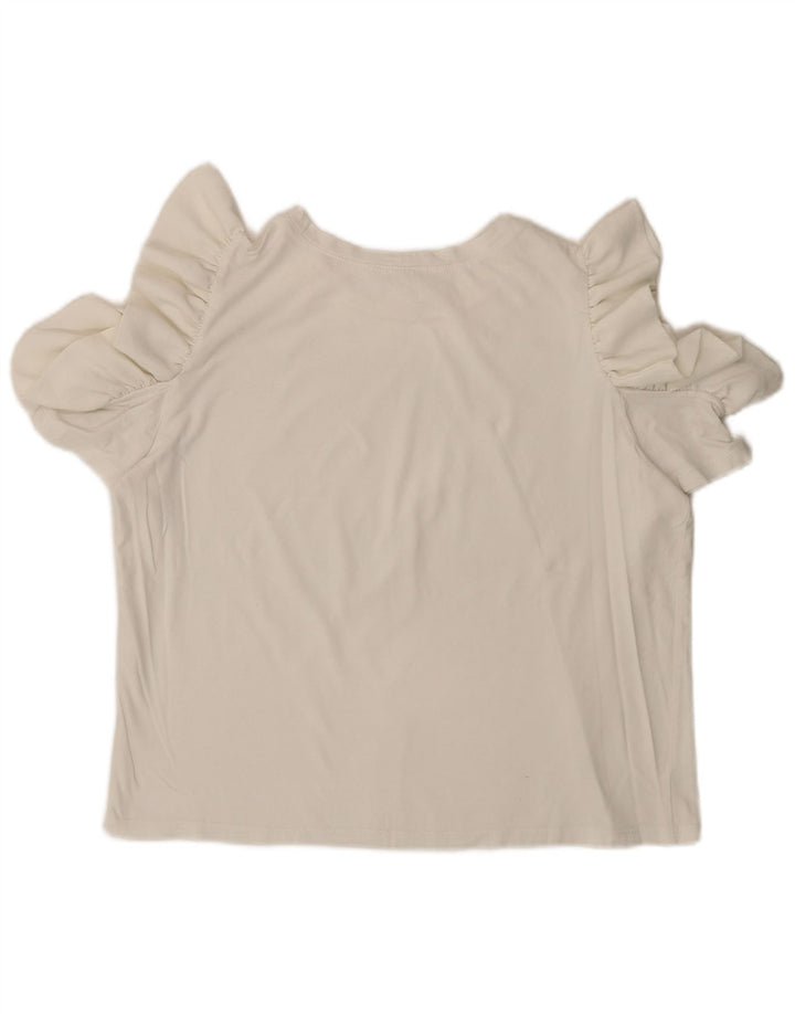 Zara Womens Crop Bluse Top UK 16 Large White