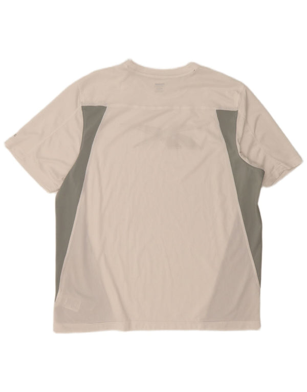 Reebok Herre Grafisk T-Shirt Top XL Hvid Colourblock Polyester