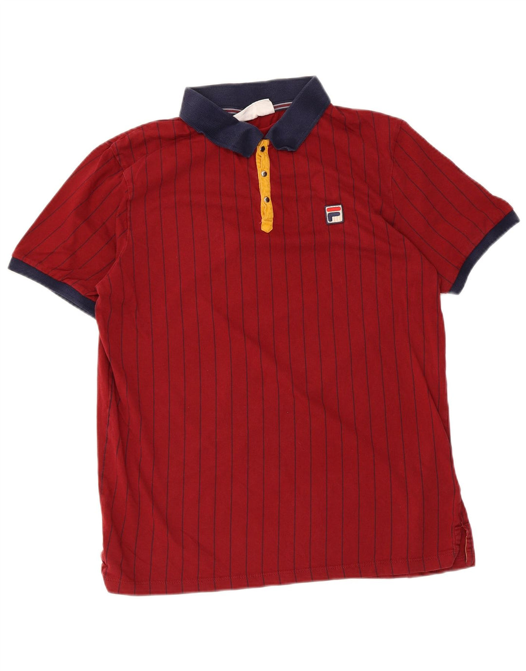 Fila herre poloshirt Medium rødbrun stribet bomuld