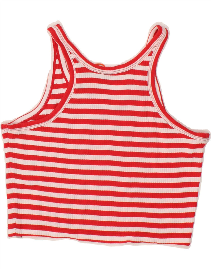 SUPERDRY Womens Cami Top UK 12 Medium Red Striped Cotton Vintage Superdry and Second-Hand Superdry from Messina Hembry 