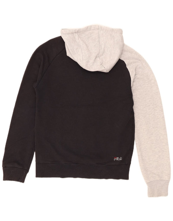 Fila Herre Grafisk Regular Fit Hættetrøje Jumper XS Sort Colourblock Bomuld