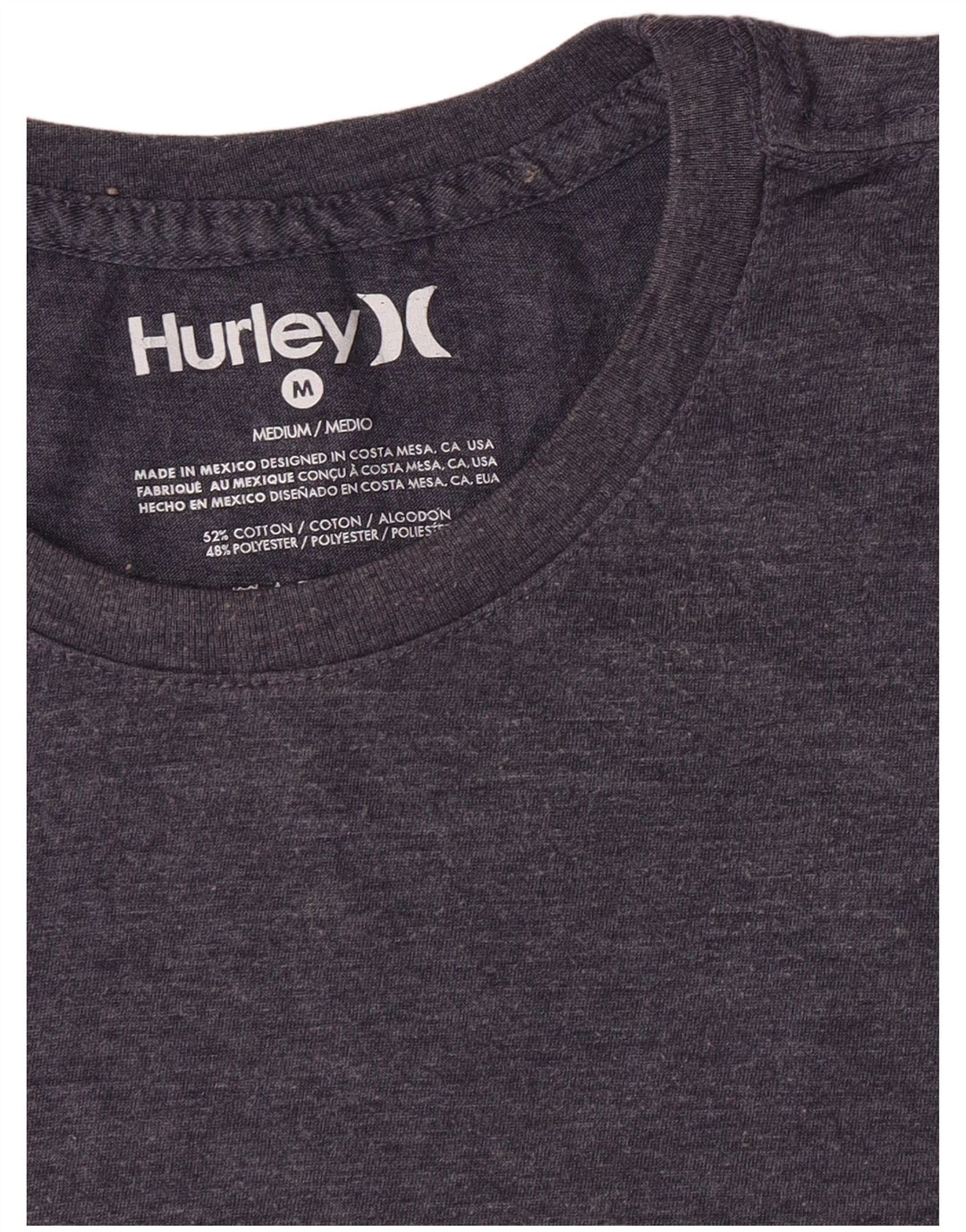 Hurley Herre T-shirt Top Medium Marineblå Bomuld