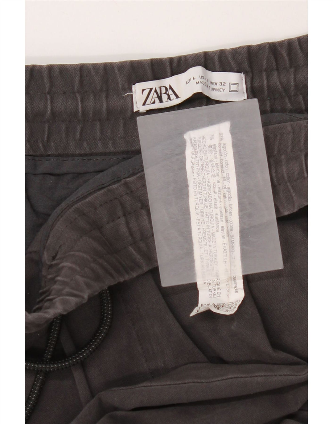 Zara Herre Pegged Cropped Trousers W32 L25 Grå Bomuld