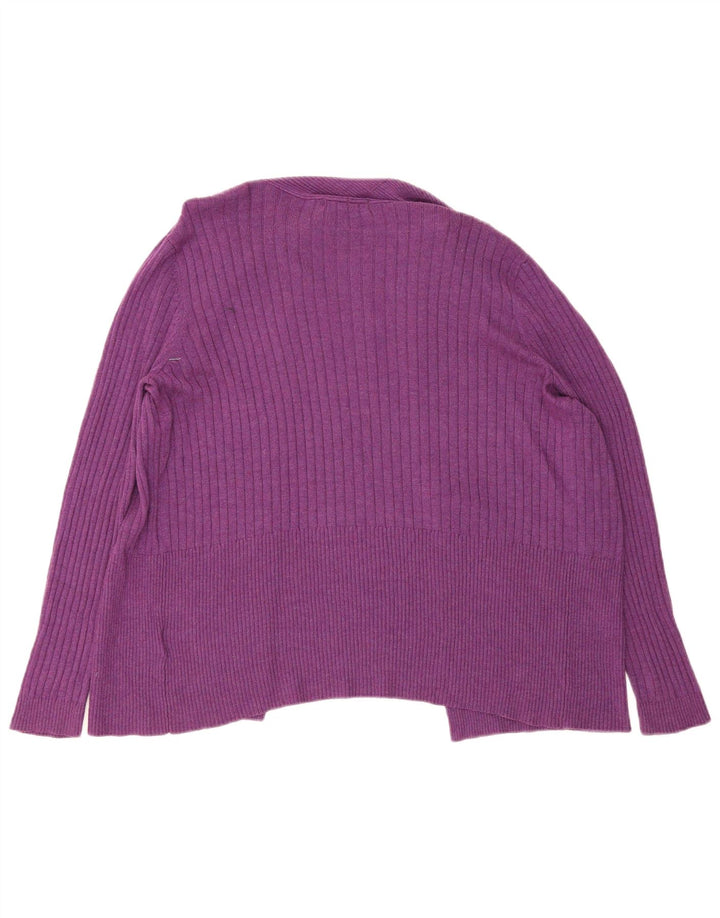 Marks & Spencer Womens Open Cardigan Sweater UK 14 Medium Purple Viscose