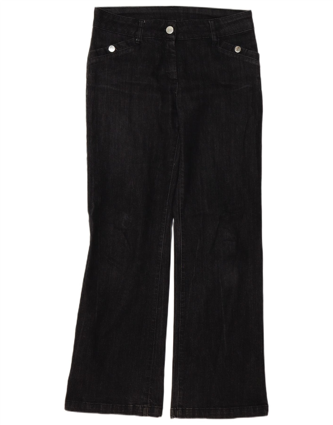 WALLIS Dame Bootcut Jeans UK 12 Medium W32 L32 Sort Bomuld