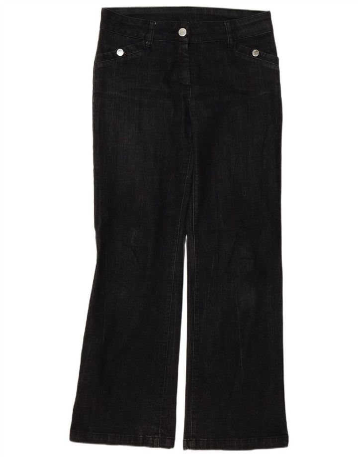 WALLIS Dame Bootcut Jeans UK 12 Medium W32 L32 Sort Bomuld