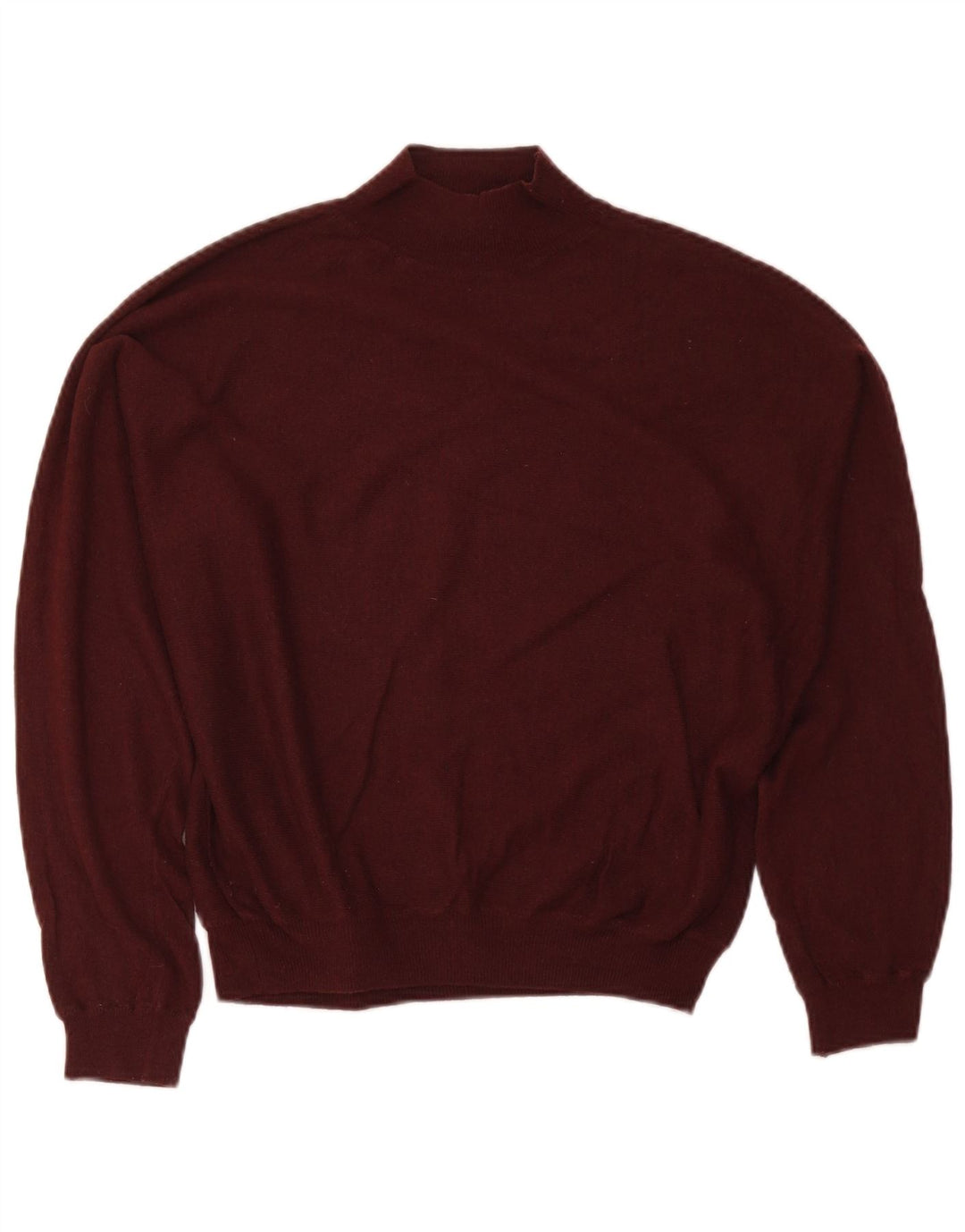 Zara Dame Oversized Turtle Neck Jumper Sweater UK 14 Medium Burgundy