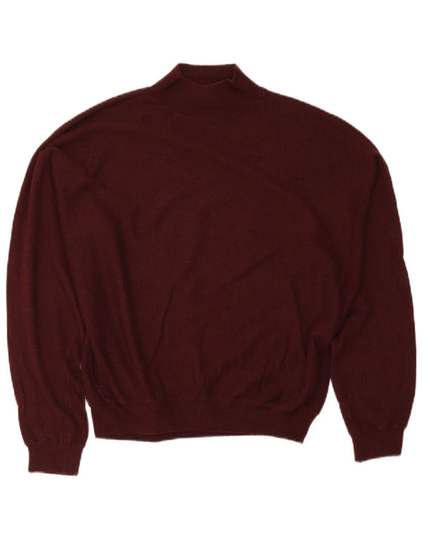 Zara Dame Oversized Turtle Neck Jumper Sweater UK 14 Medium Burgundy